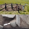 На могильнике Сандыктау III обнаружен керамический сосуд Алакульской культуры (16-13 вв. до н.э.) - эпоха средней бронзы