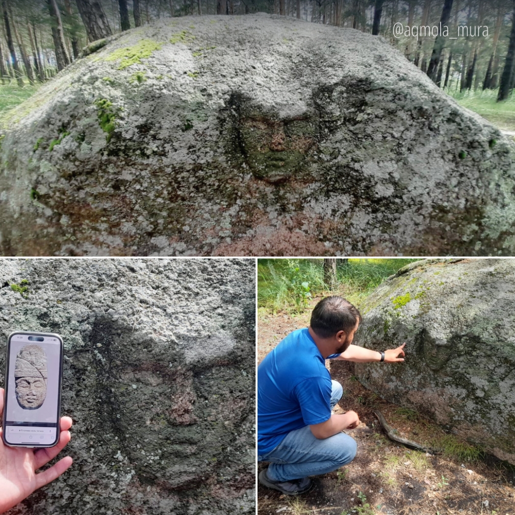 В районе села Балкашино Сандыктауского района сотрудники ЧС Сандыктауского района во время учений выявили объект историко-культурного наследия «Рельефное изображение человека на камне». 1