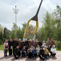 The action "Kasietti, kieli-kazaktyn dombras" was held at the small architectural form "Dombra" dedicated to the National Day of Dombra with students of gymnasium school No. 6 in Kokshetau